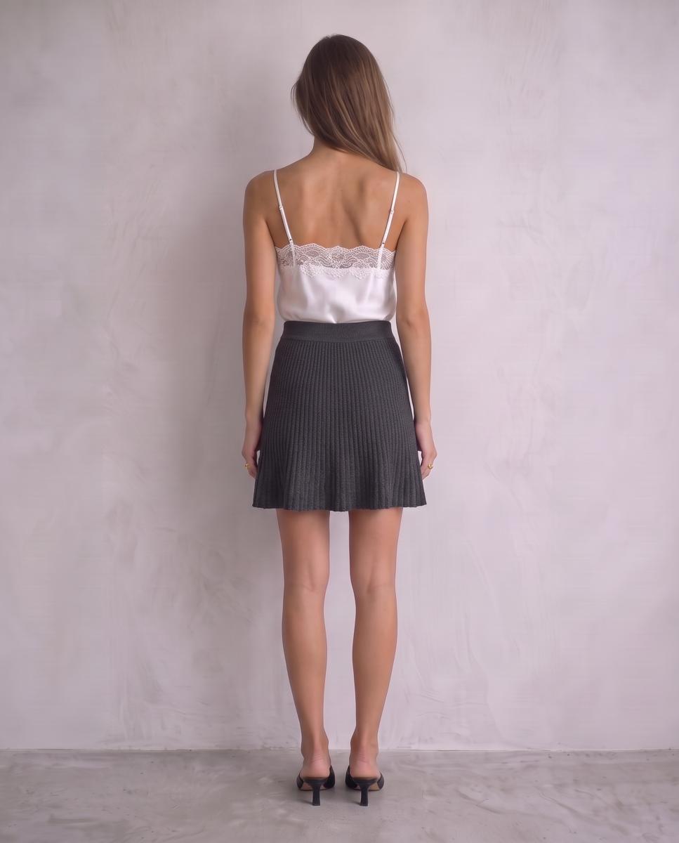 Falda de punto con cintura alta - jdy - Gris oscuro Gris oscuro-2