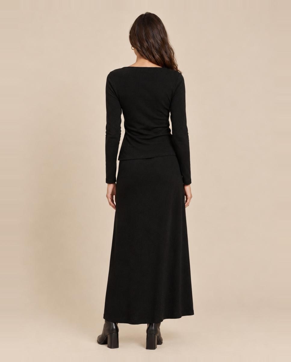 Falda midi con cintura elástica - jdy - Negro Negro-3