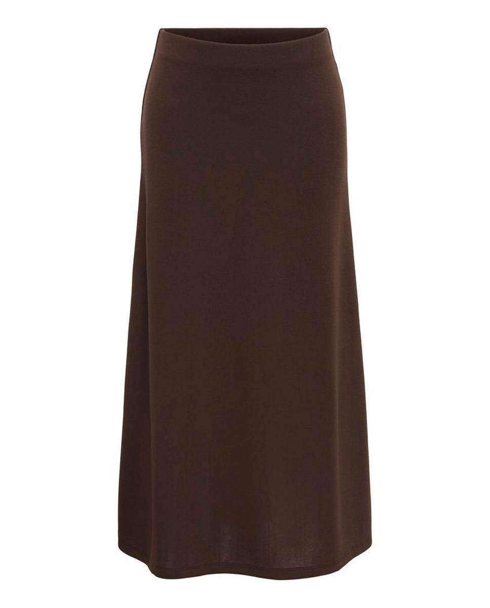 Imagen 0 de Falda midi con cintura elástica Marrón oscuro