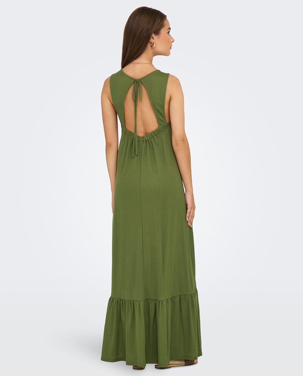 Vestido comprido sem mangas Verde-2