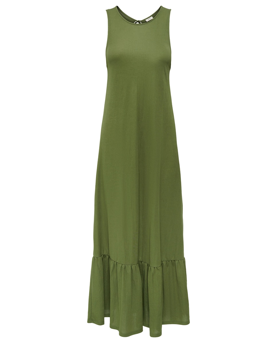 Vestido comprido sem mangas Verde-5