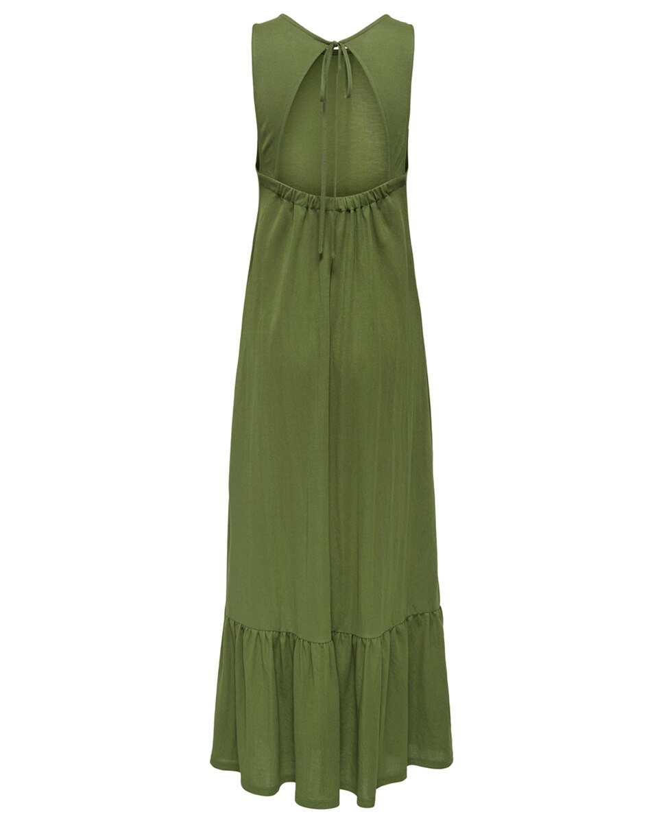 Vestido comprido sem mangas Verde-6
