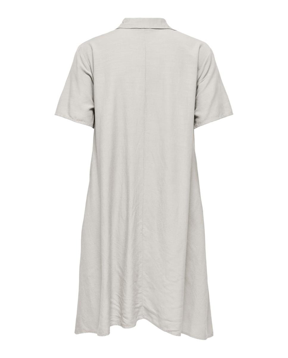 Vestido Curto de Linho com Manga Curta Branco-gelo-7