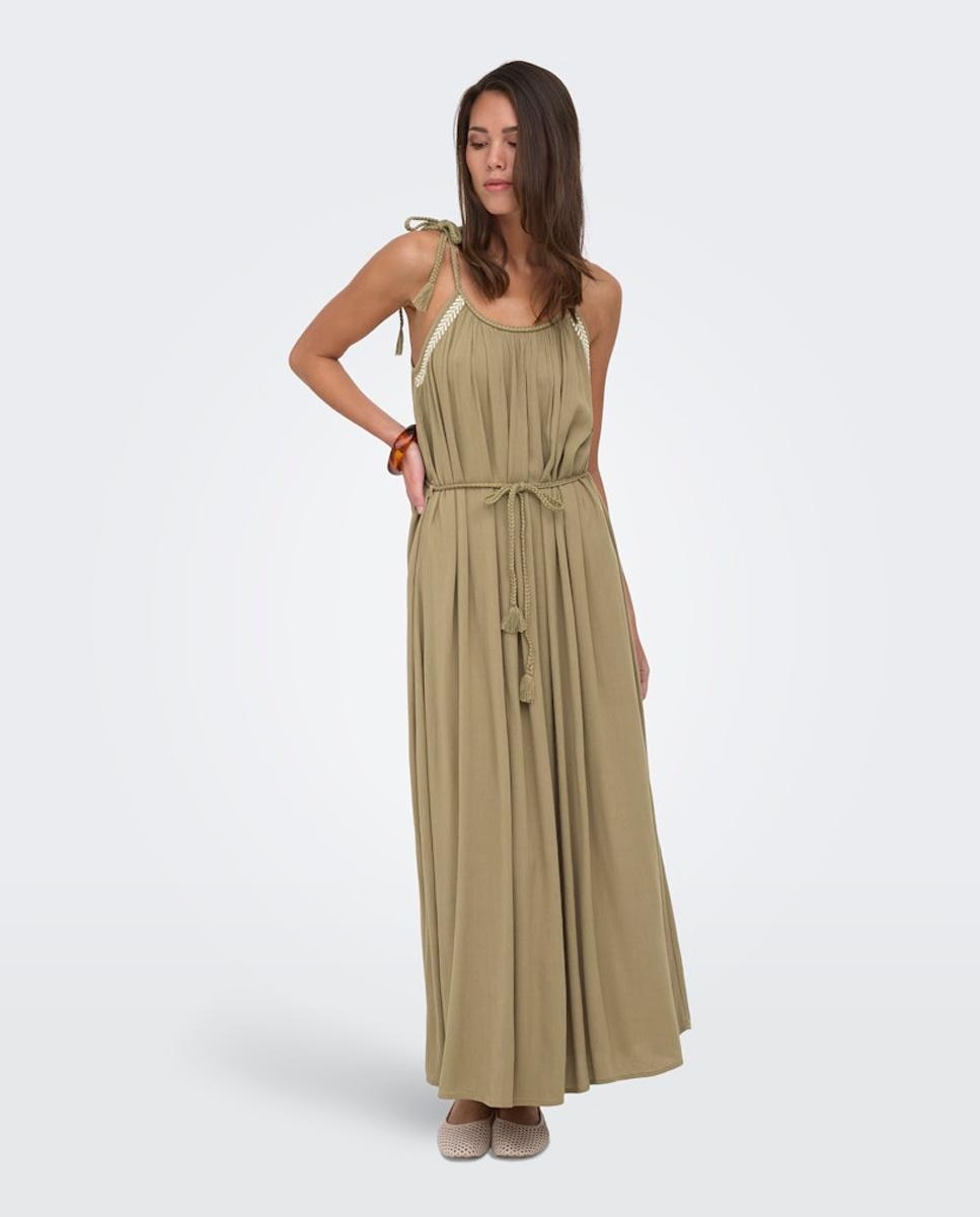 jdy - Vestido largo con cuello redondo y tirantes.