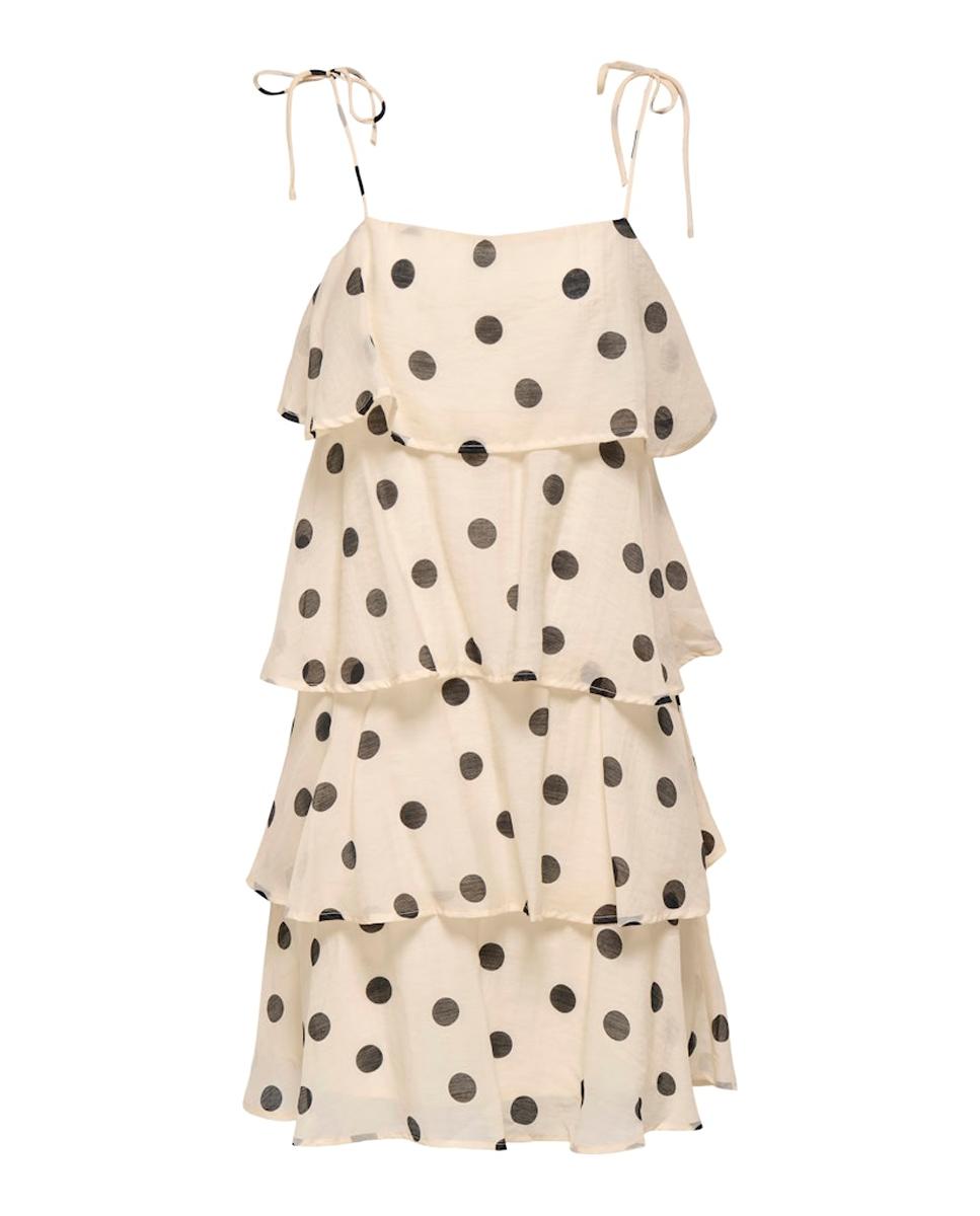 Vestido curto com folhos Branco-6