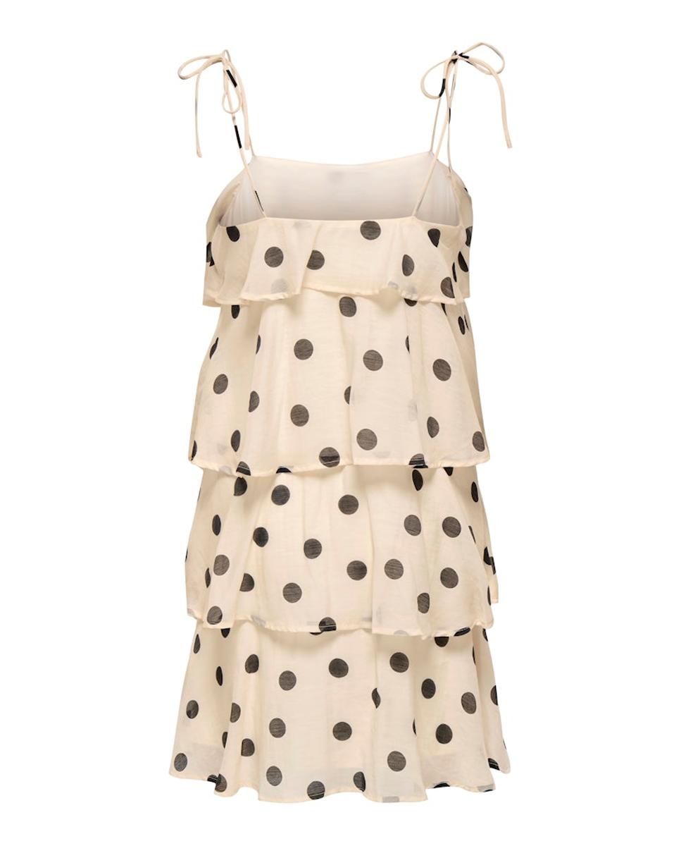 Vestido curto com folhos Branco-7