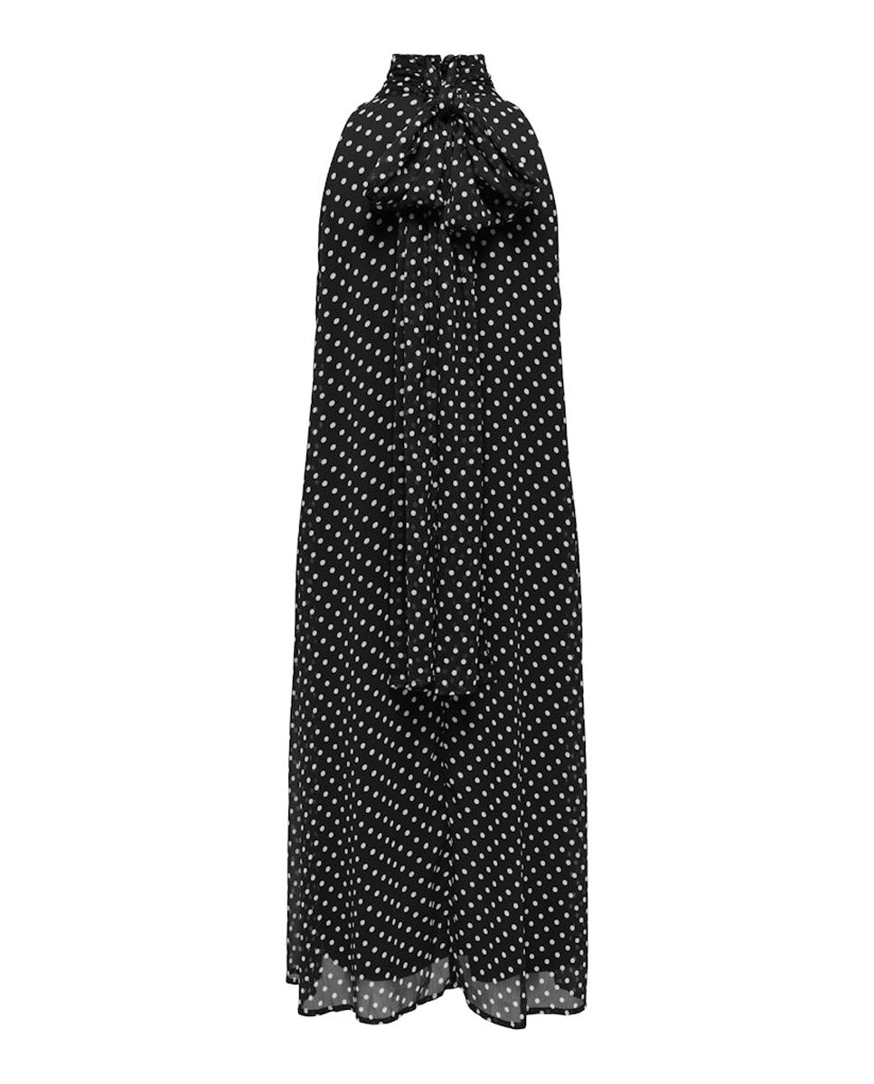 Vestido Midi Halter sem Mangas Preto-8