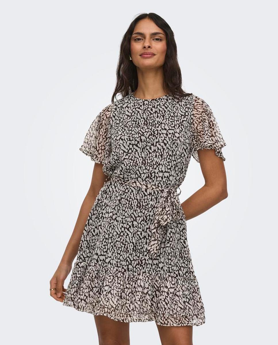 Imagem 0 de Vestido Curto de Chiffon com Estampado