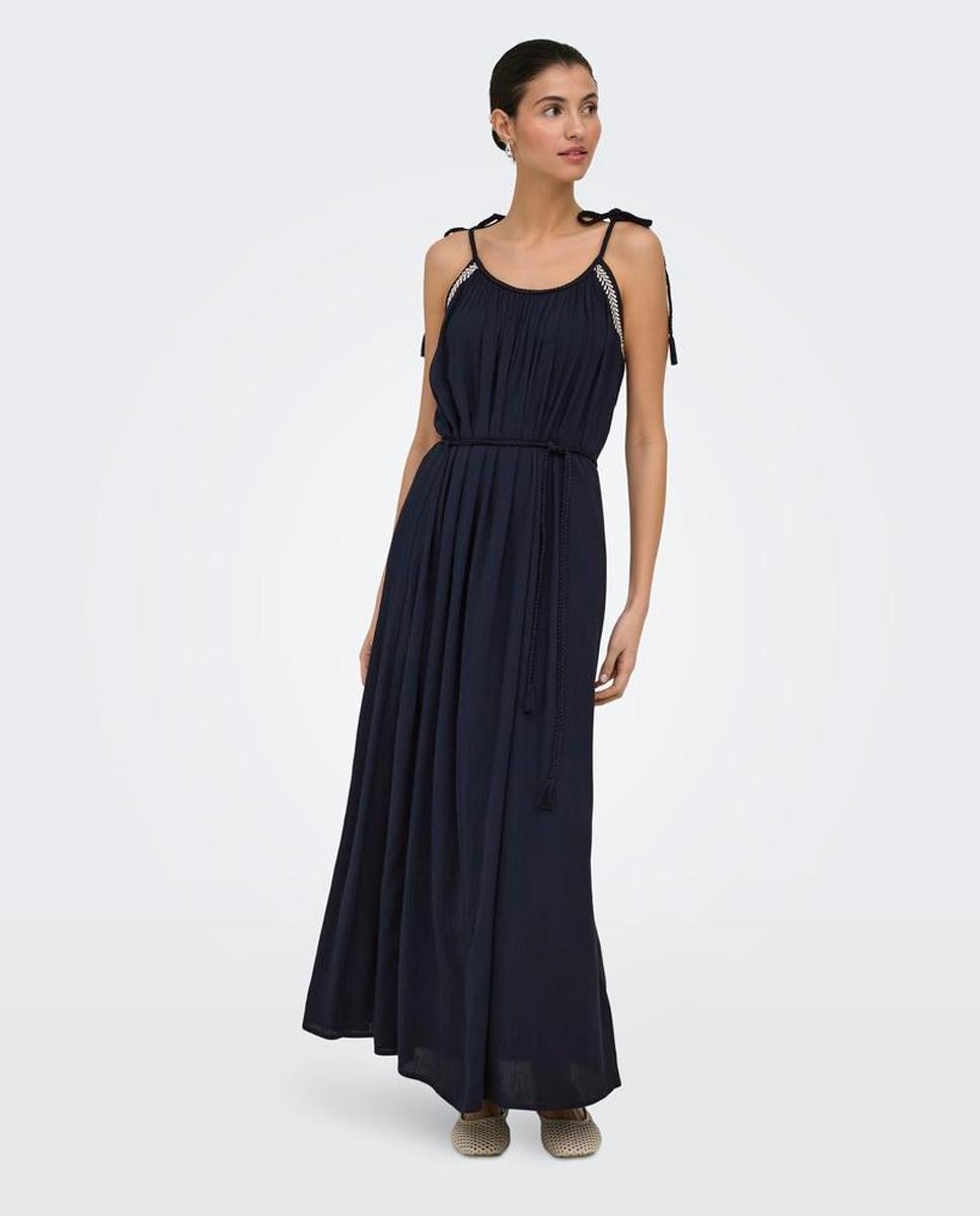 Imagem 0 de Vestido Comprido com Decote Redondo e Alças