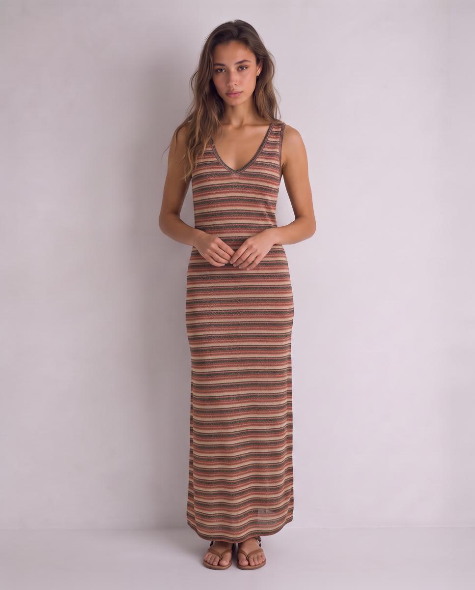 Imagem 0 de Vestido Comprido de Alças com Fio Metalizado