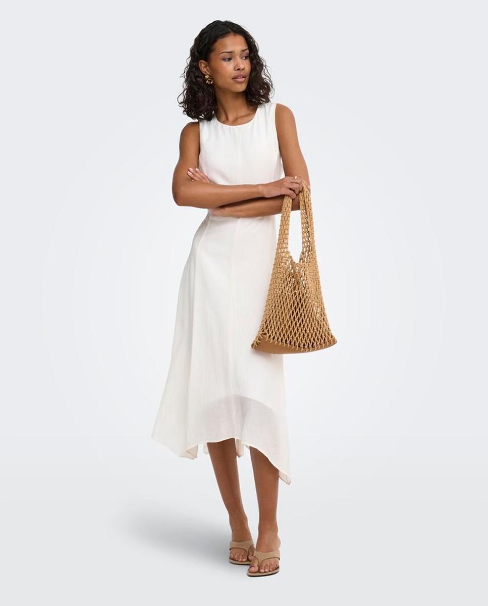 Vestido midi assimétrico Branco-2