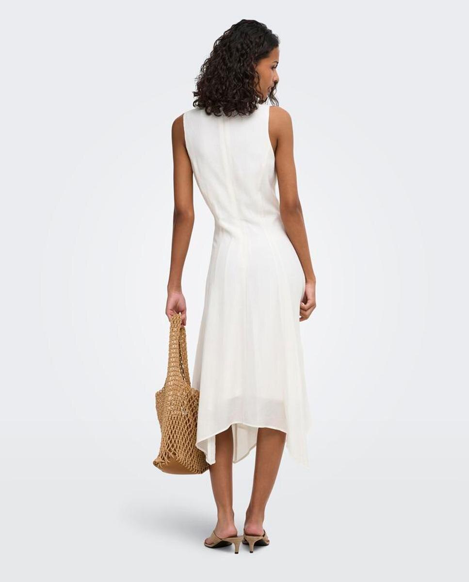 Vestido midi assimétrico Branco-3