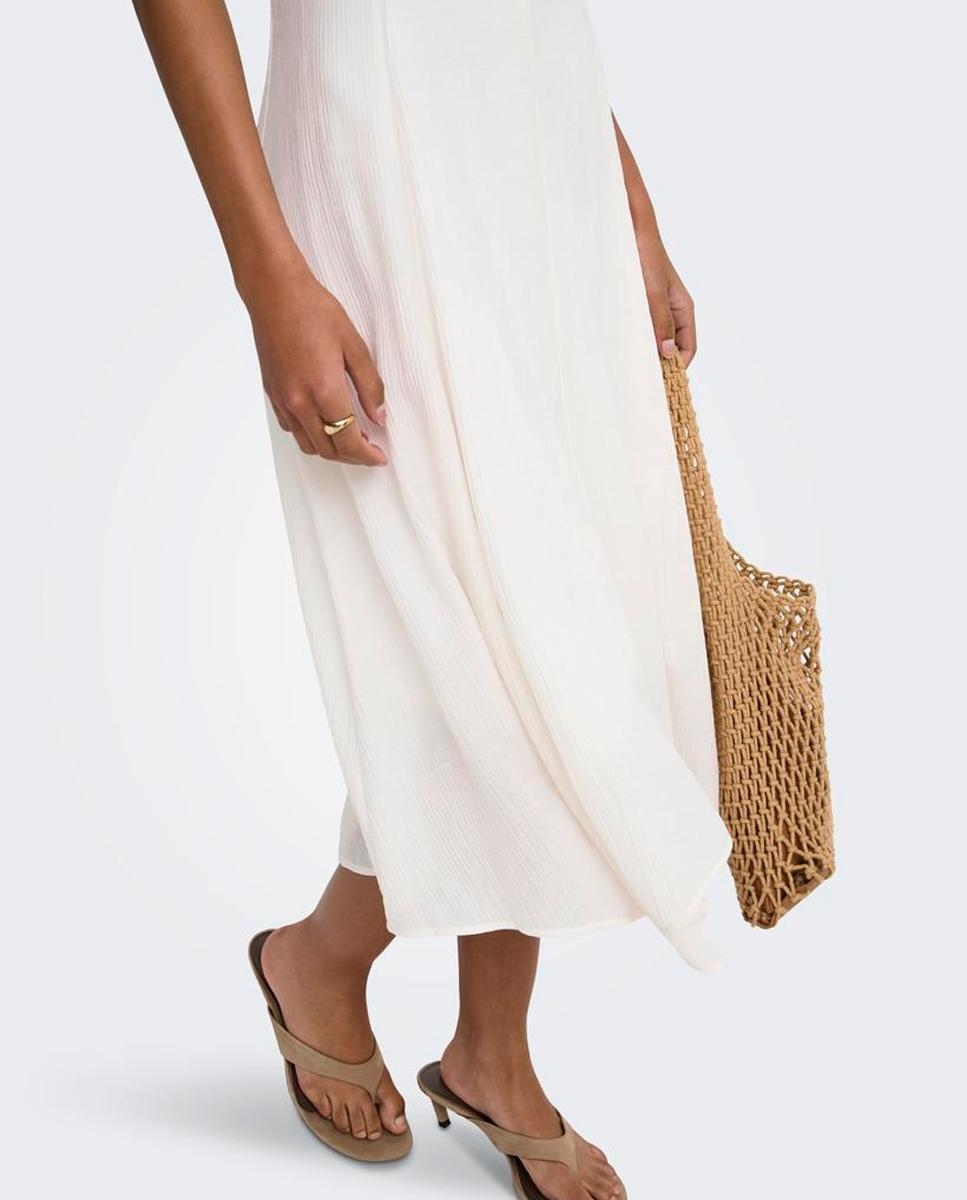Vestido midi assimétrico Branco-4