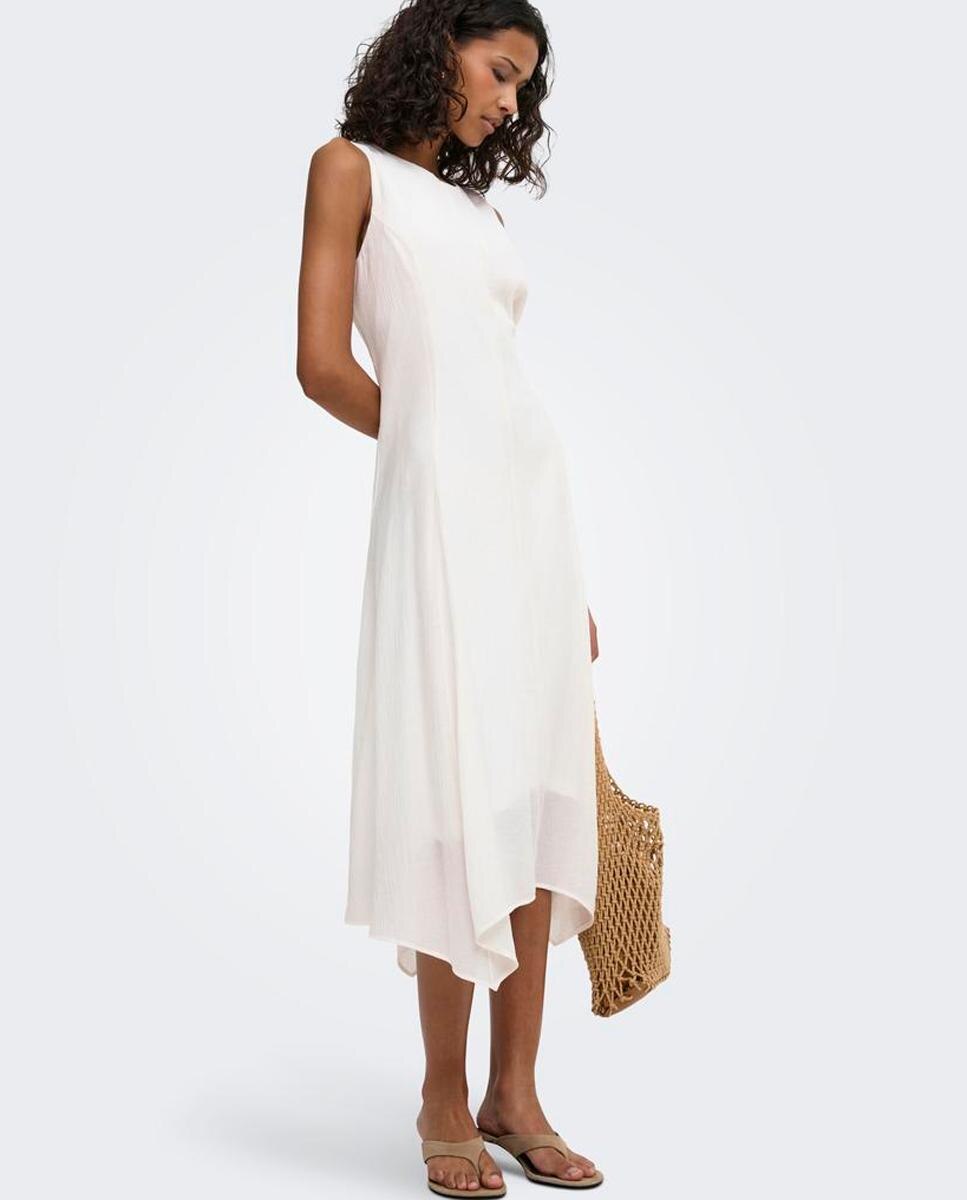 Vestido midi assimétrico Branco-5