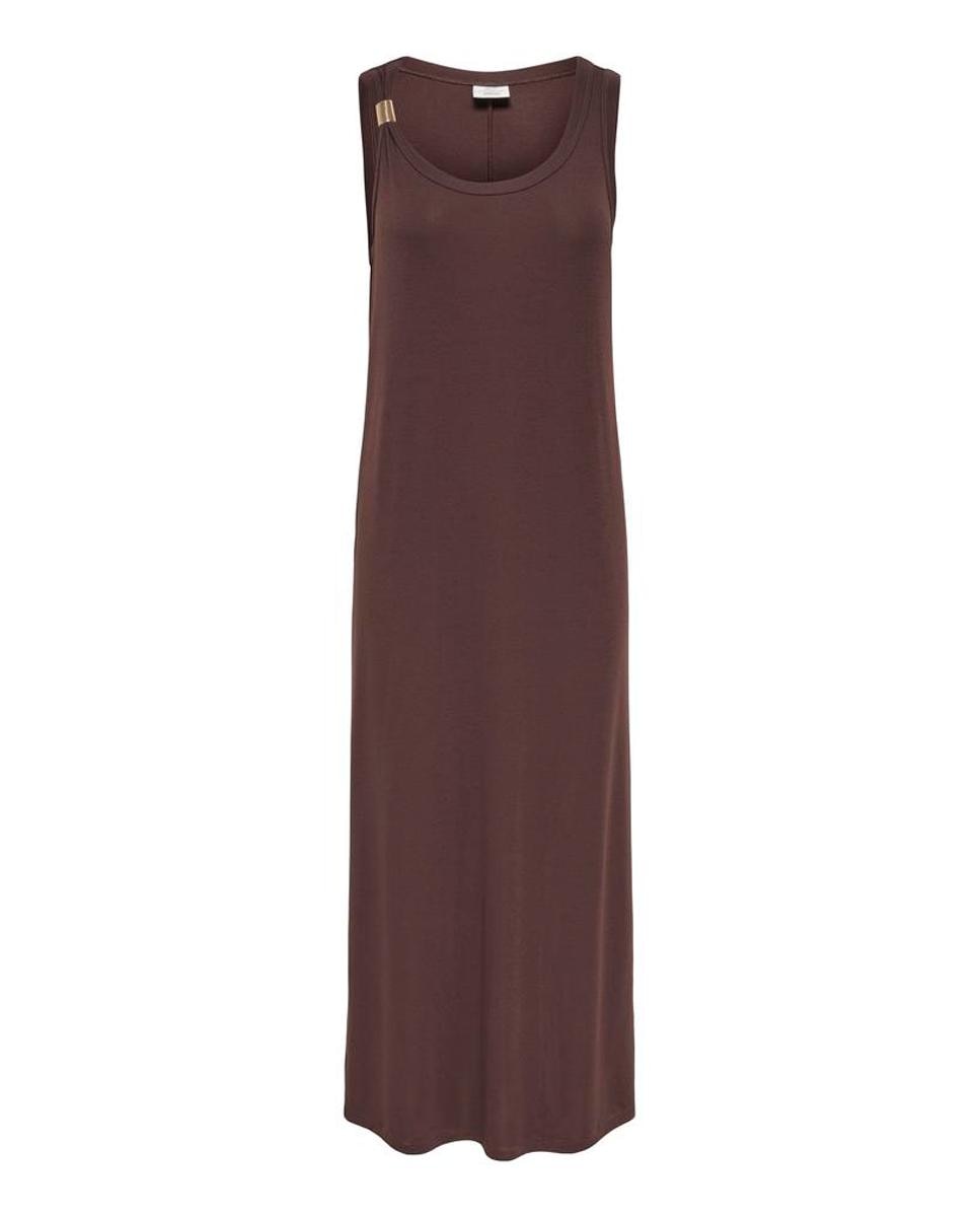 Imagem 0 de Vestido Comprido sem Mangas com Decote Redondo
