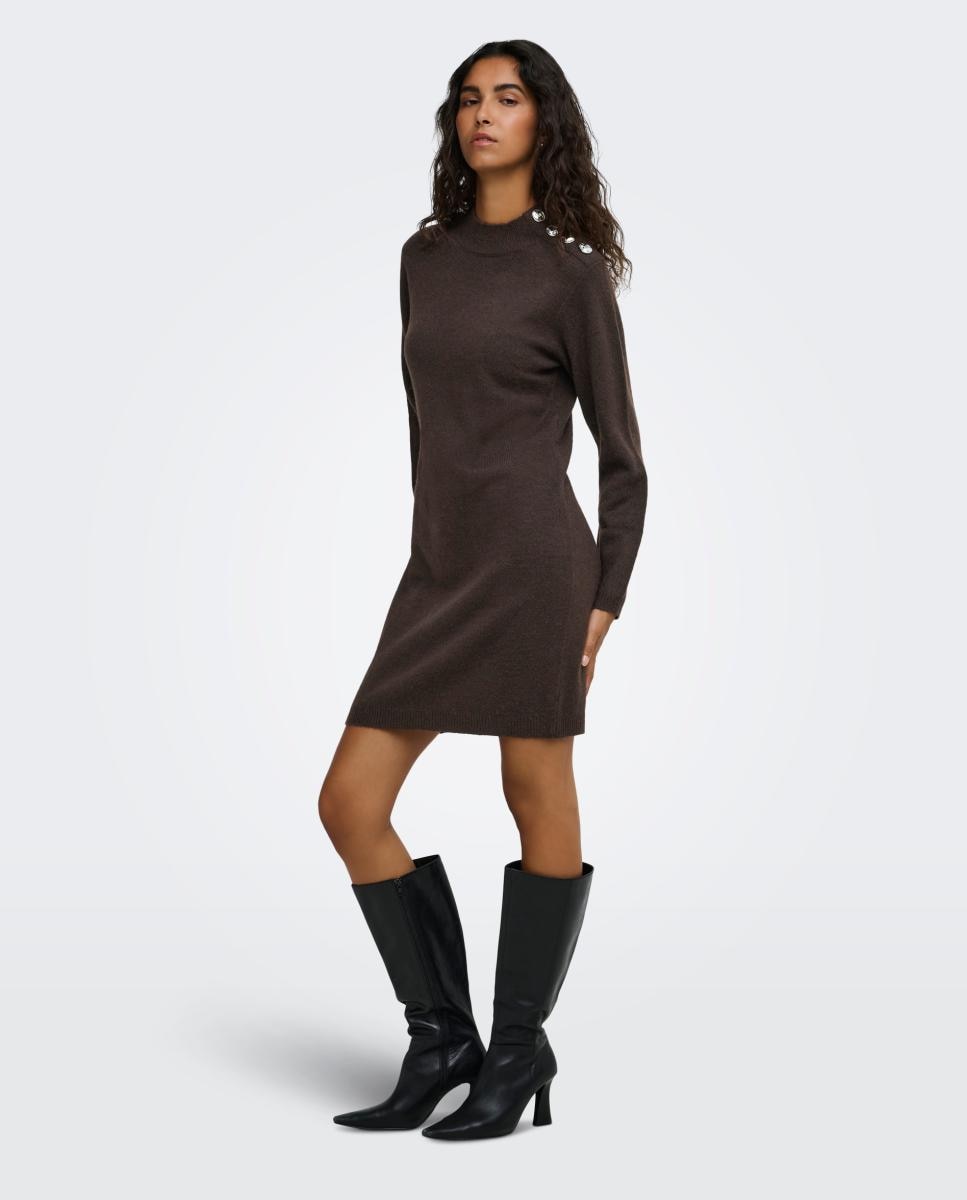 Imagem 0 de Vestido de Malha com Decote Redondo e Manga Comprida