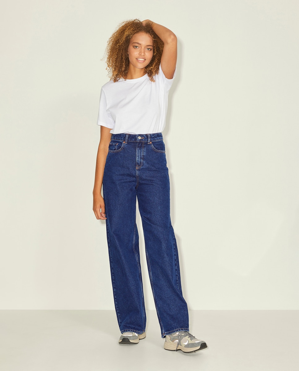 Jeans Tokyo largas com cintura subida Azul-1
