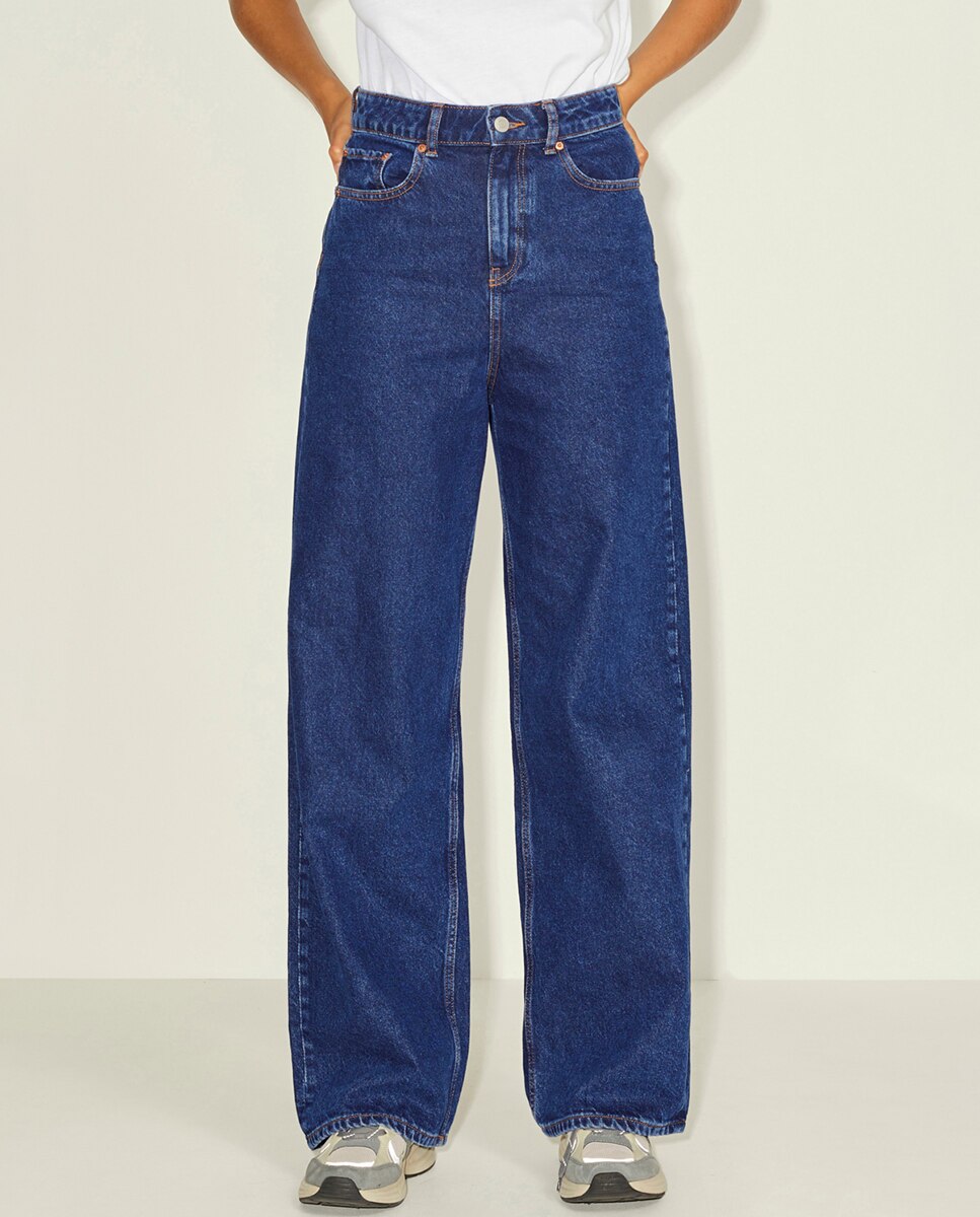 Jeans Tokyo largas com cintura subida Azul-2