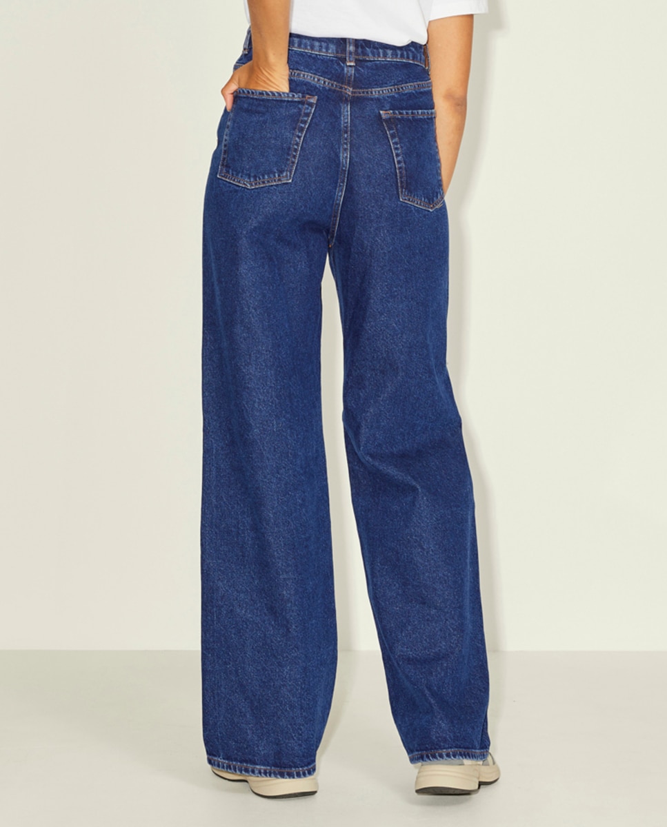 Jeans Tokyo largas com cintura subida Azul-3