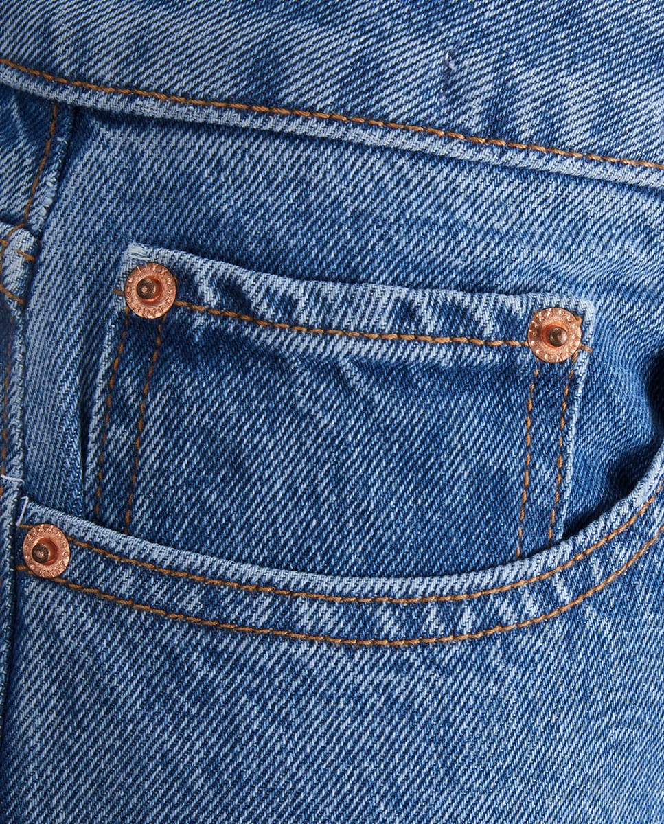 Jeans Tóquio largas com cintura subida Azul-5