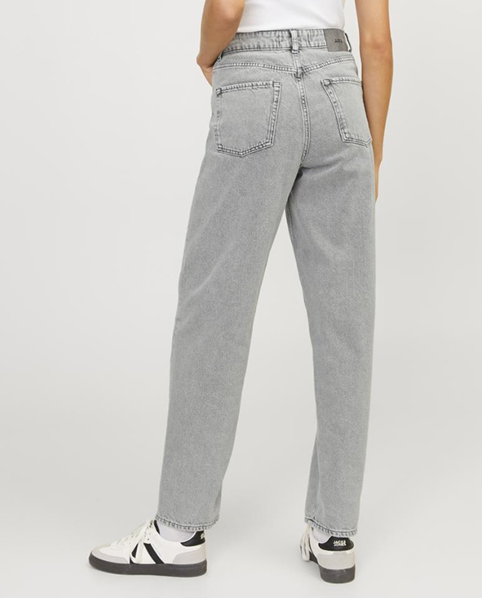 Jeans Mom Fit Lisbon com Cintura Subida Cinzento-2