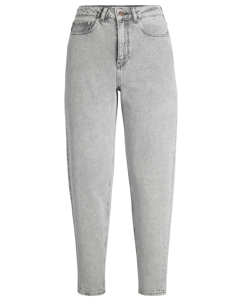 Jeans Mom Fit Lisbon com Cintura Subida Cinzento-5