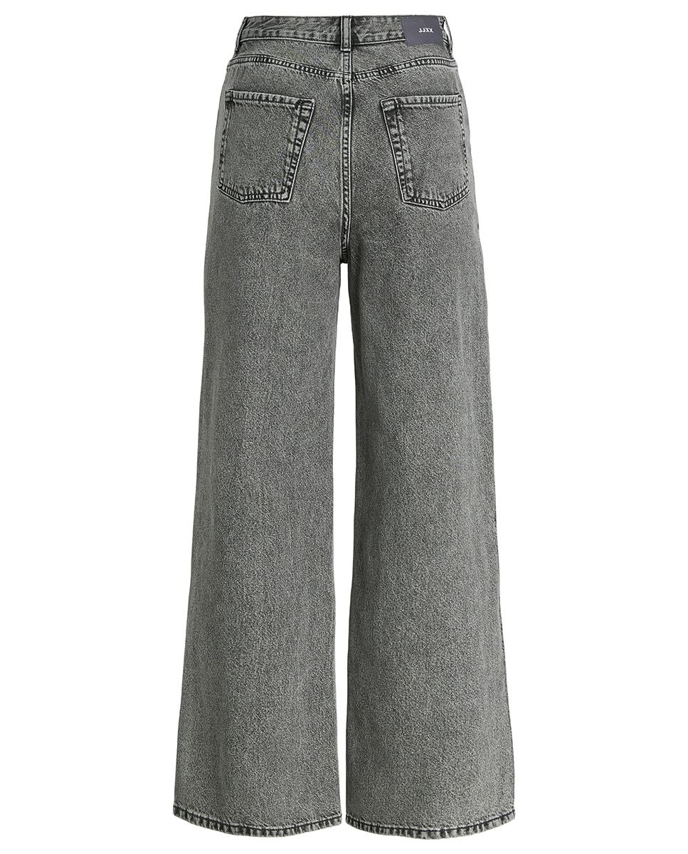 Jeans Straight Tipo Culotte Cinzento-escuro-7