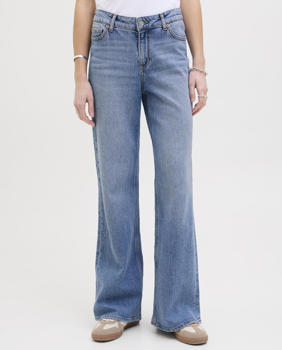 Jeans de Cintura Média Azul-2
