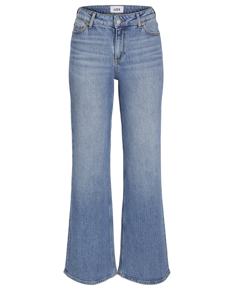 Jeans de Cintura Média Azul-5