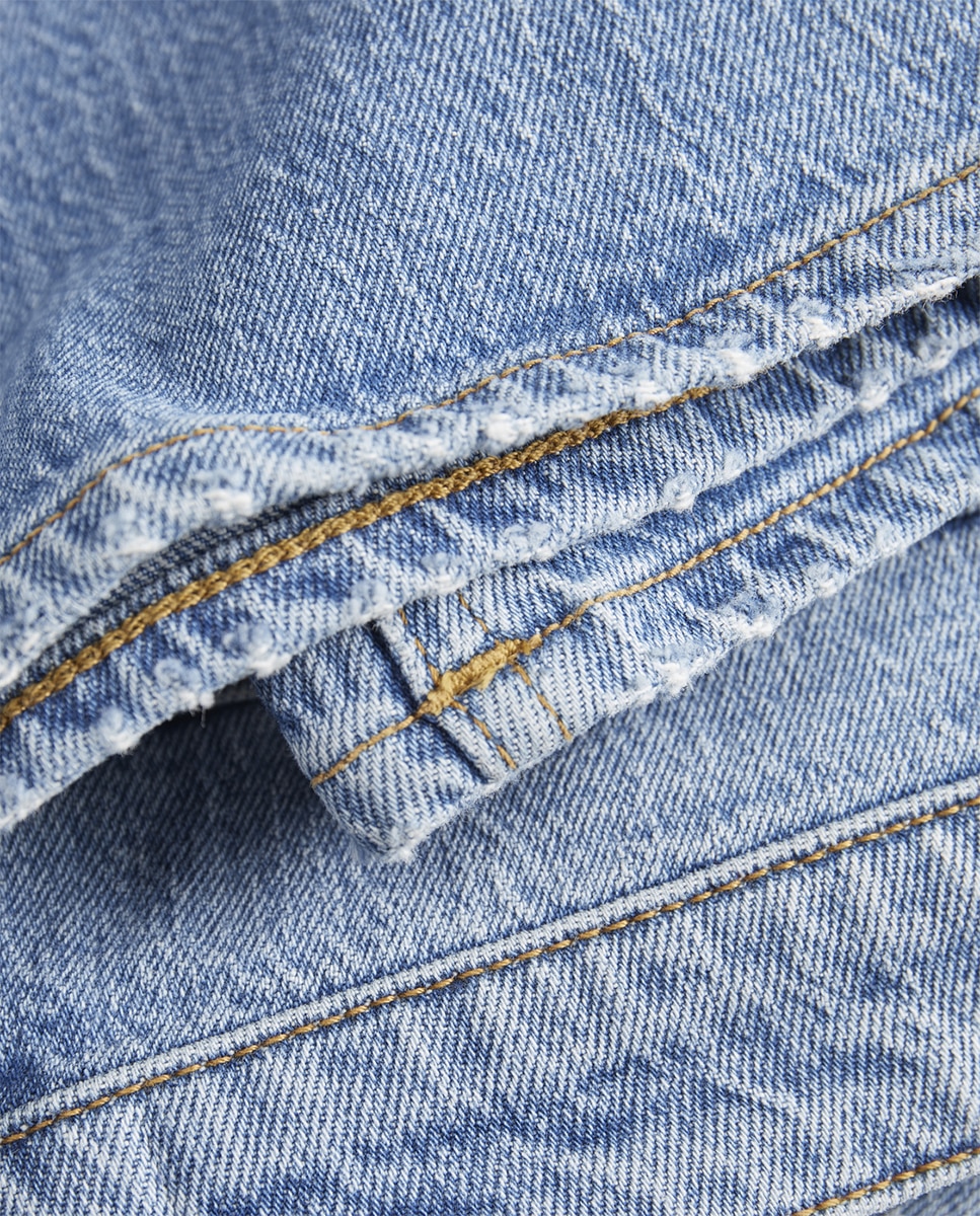 Jeans de Cintura Média Azul-8