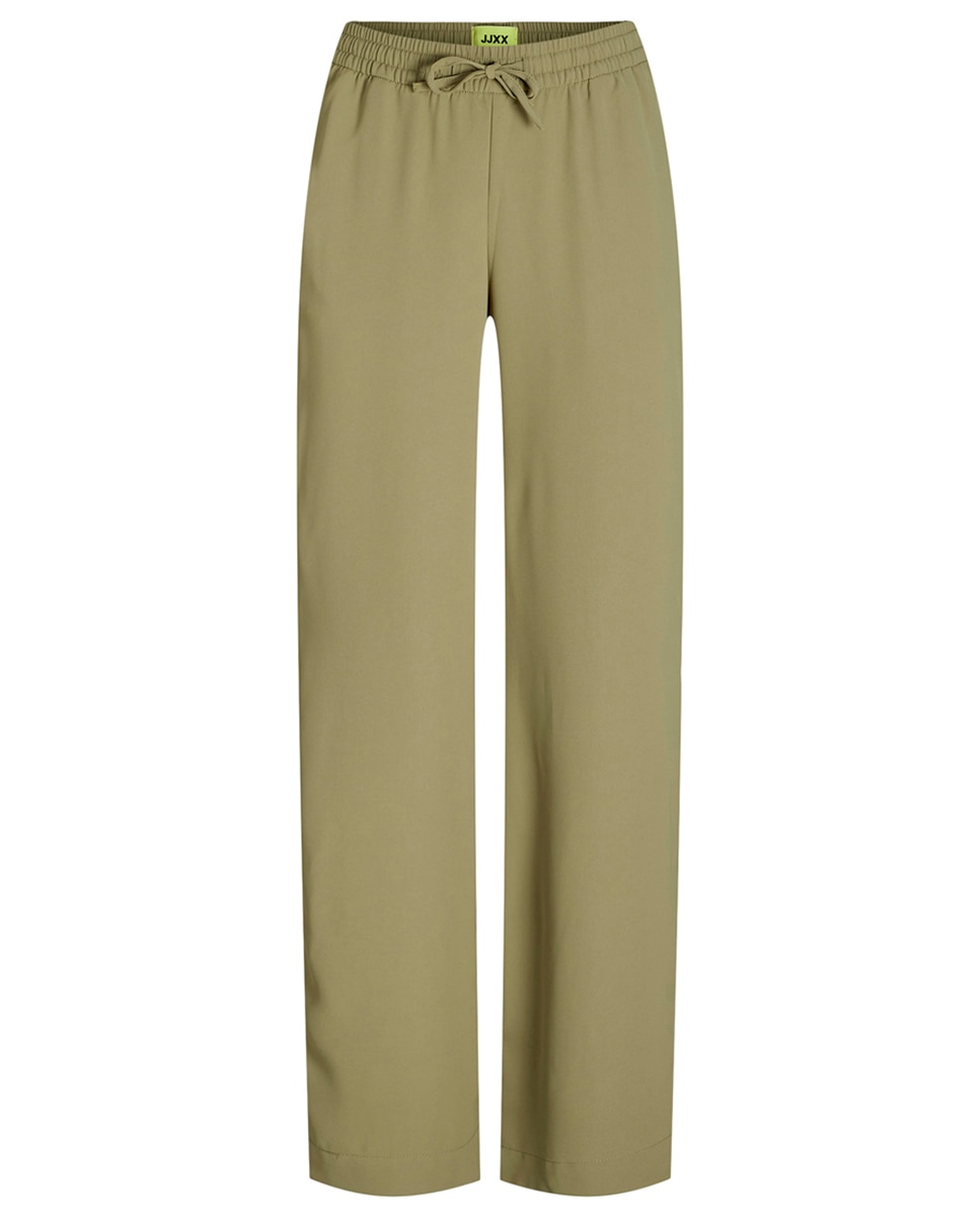 Calças fluidas de mulher Verde-militar-5