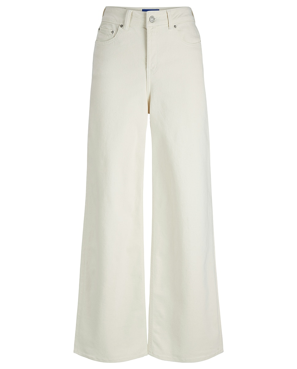 Jeans wide leg com cintura subida Branco-7