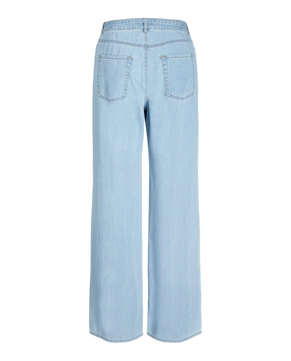 Jeans Wide Leg com Cintura Média Azul-claro-6