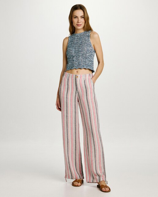 Imagem 0 de Calças Regular Estampadas e em Linho