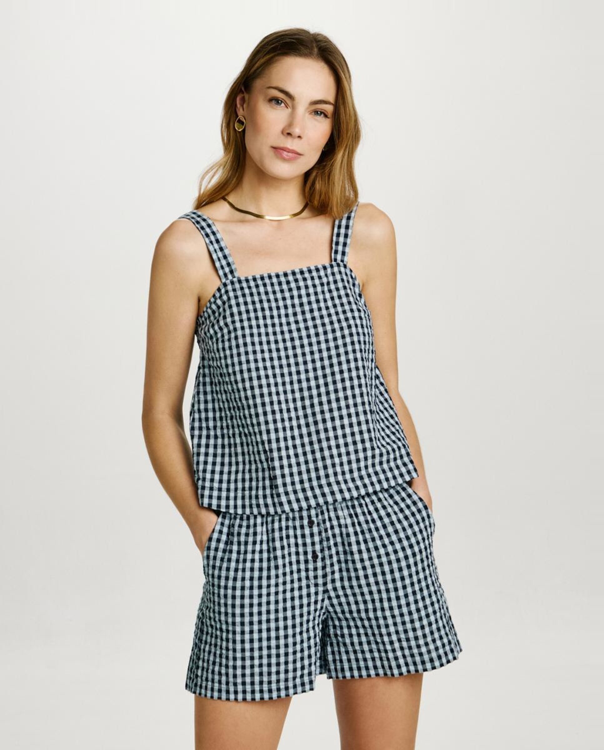 Calções de mulher estampados Laranja-2