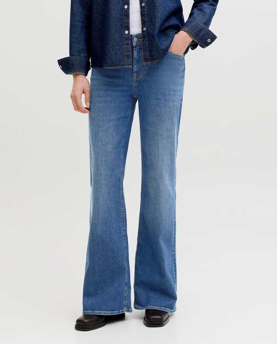 Jeans Flare com Cintura Média Azul-2