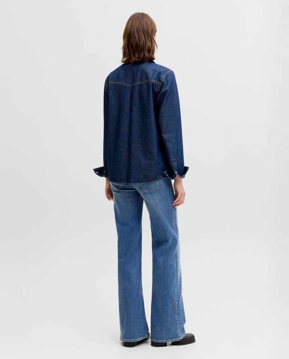 Jeans Flare com Cintura Média Azul-3