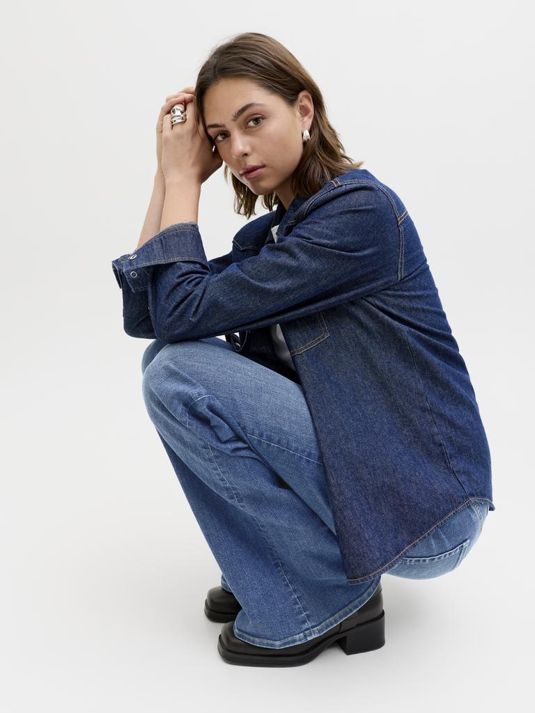 Jeans Flare com Cintura Média Azul-7