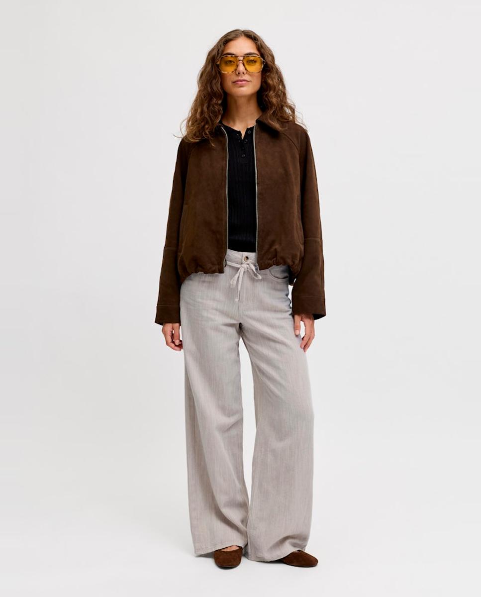 Jack & Jones - Pantalón ancho de mujer de tiro alto.