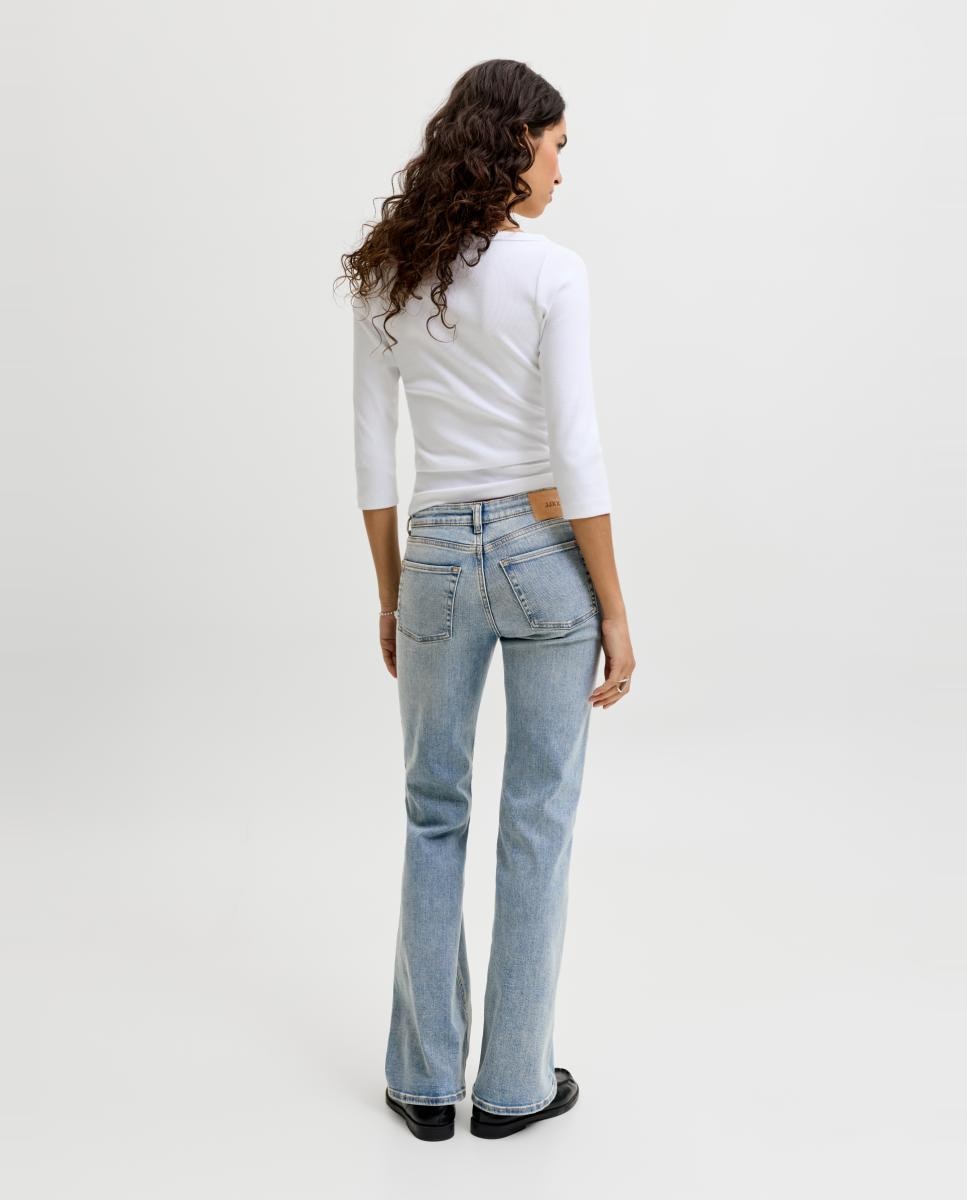 Jeans Bootcut de Cintura Baixa Azul-claro-2