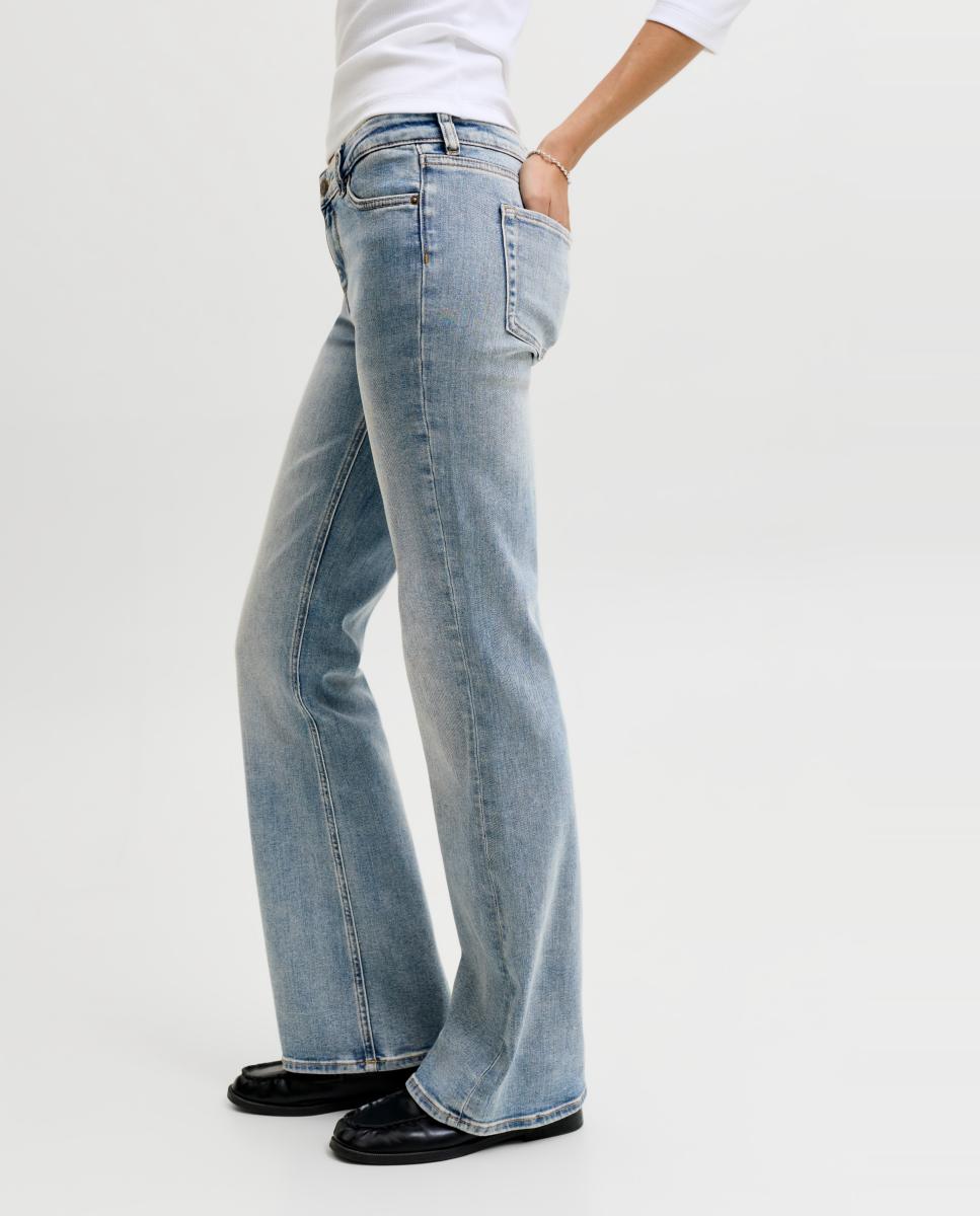 Jeans Bootcut de Cintura Baixa Azul-claro-3