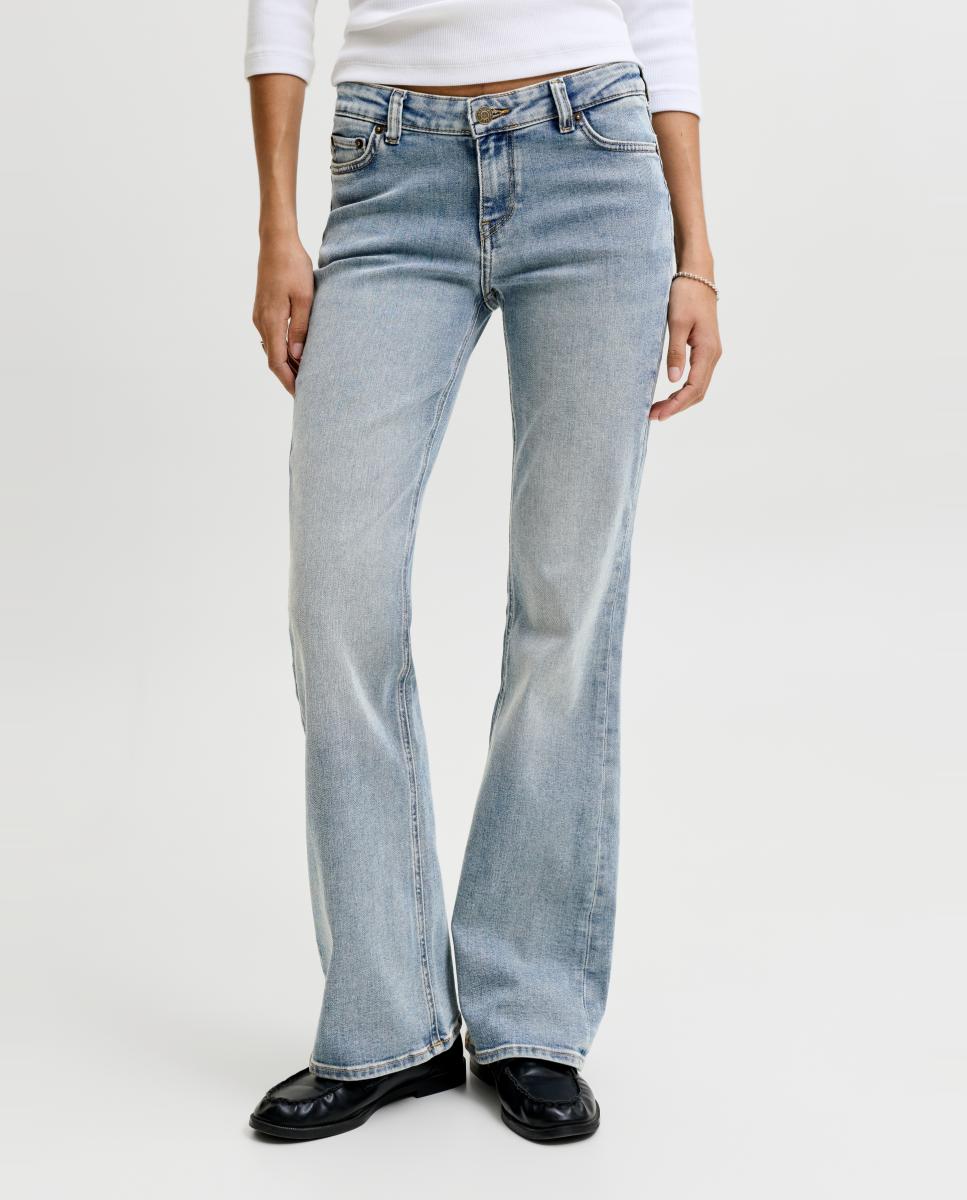 Jeans Bootcut de Cintura Baixa Azul-claro-5