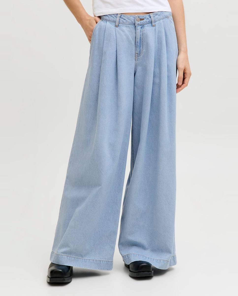 Jeans Extra Largas com Cintura Média Azul-claro-2