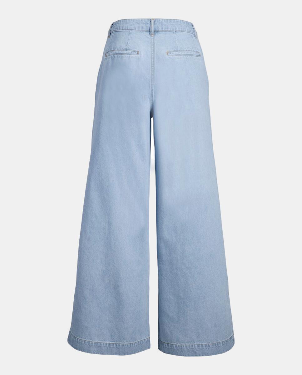 Jeans Extra Largas com Cintura Média Azul-claro-7