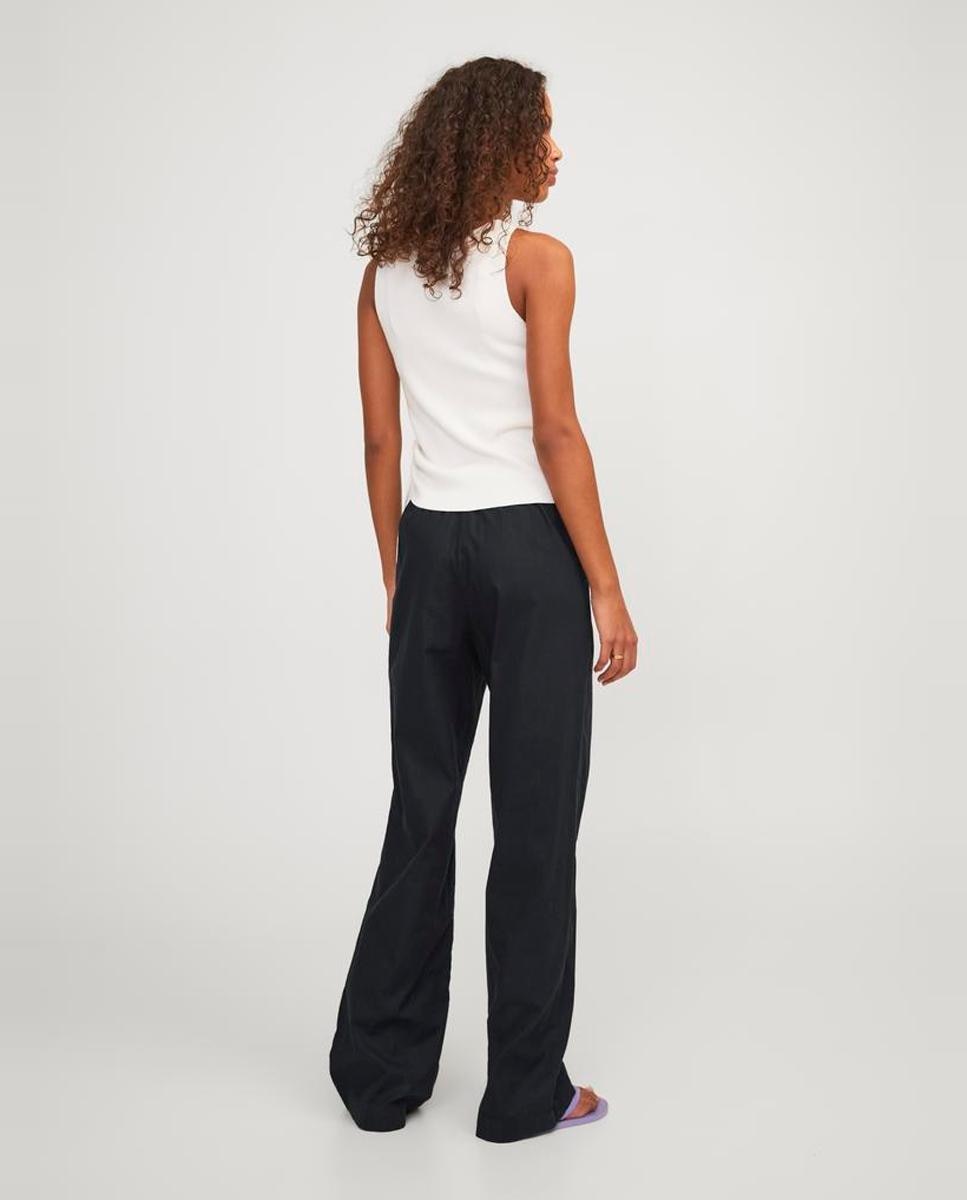 Pantalón de mujer de lino tiro alto - Jack & Jones - Negro Negro-3