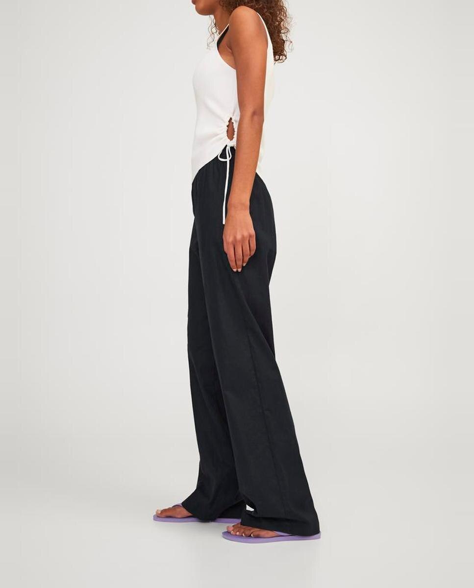 Pantalón de mujer de lino tiro alto - Jack & Jones - Negro Negro-4
