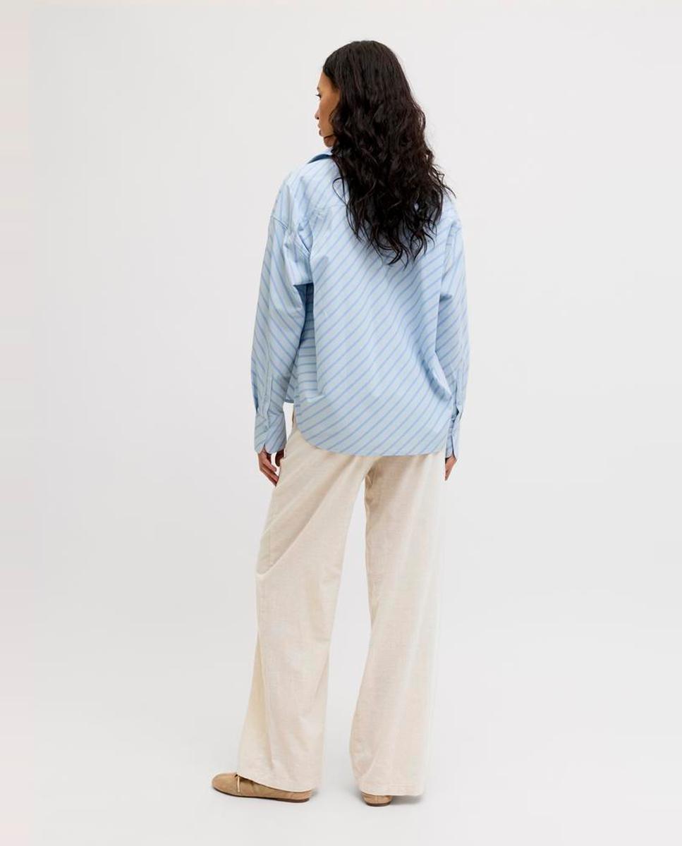 Pantalón de mujer de lino tiro alto - Jack & Jones - Crema Crema-3