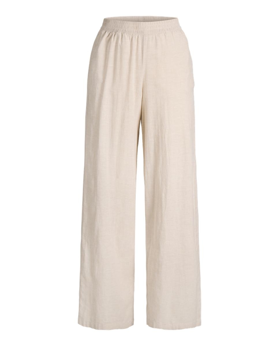 Pantalón de mujer de lino tiro alto - Jack & Jones - Crema Crema-6