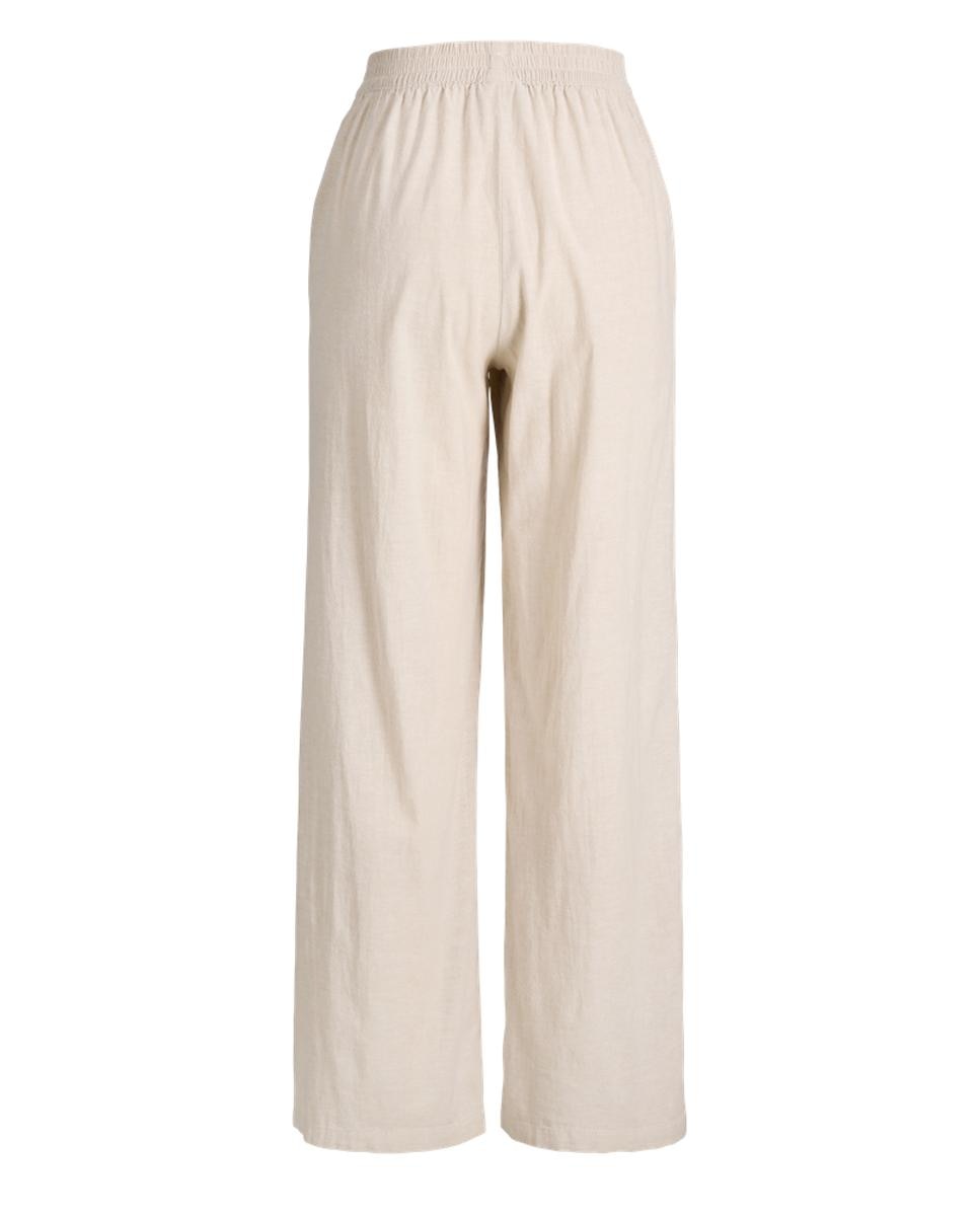 Pantalón de mujer de lino tiro alto - Jack & Jones - Crema Crema-7