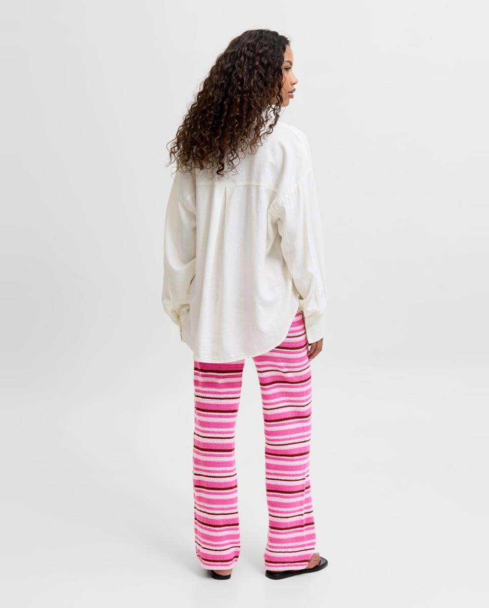 Calças de Malha Loose Fit Rosa-2
